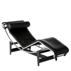 4 Chaise Longue À Reglage Continu By Le Corbusier & Pierre Jeanneret & Charlotte Perriand - Pelle nera