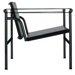 1 Fauteuil à Dossier Basculant Di Le Corbusier & Pierre Jeanneret & Charlotte Perriand - Pelle nera