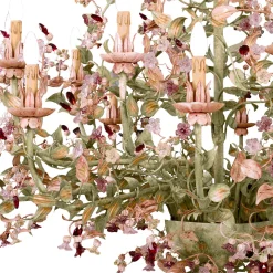 261 Lampadario a 24 luci in policromia floreale