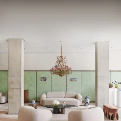 261 Lampadario a 24 luci in policromia floreale