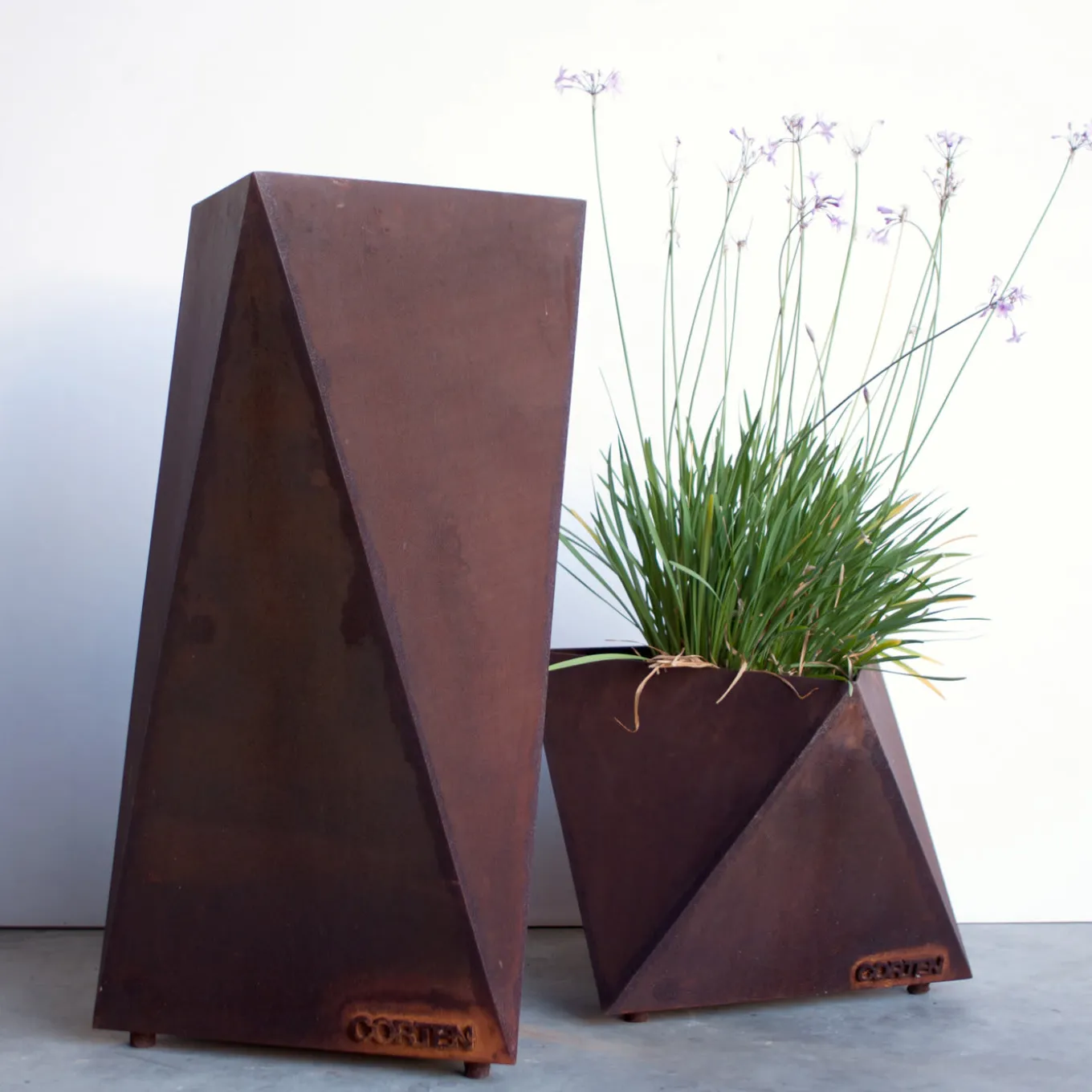 97 Portavaso in acciaio corten