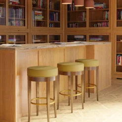 5331 Sgabello da bar marrone e verde oliva di Centro Ricerche MAAM