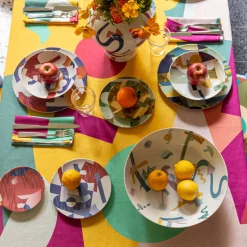 Alchimie piatto Fondo in porcellana con decoro astratto #4