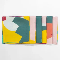 Alchimie set di 6 Tovaglioli in Lino con decoro astratto