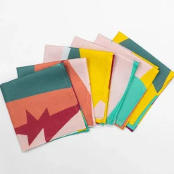 Alchimie set di 6 Tovaglioli in Lino con decoro astratto