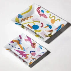 Alchimie set di posacenere e svuotatasche con decoro astratto