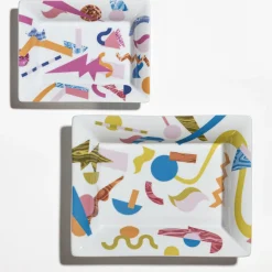 Alchimie set di posacenere e svuotatasche con decoro astratto