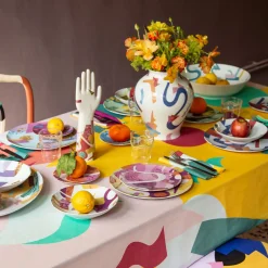 Alchimie vaso anfora in porcellana con decoro astratto h32cm