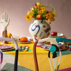 Alchimie vaso anfora in porcellana con decoro astratto h32cm