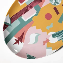 Alchimie vassoio ovale in porcellana con decoro astratto