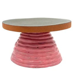 Alzata per torta Fungo Ciccia bronzo metallizzato e rosa