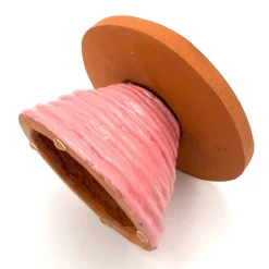 Alzata per torta Fungo Ciccia bronzo metallizzato e rosa