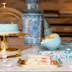 Alzata per torte dorata a cupola Sole 2