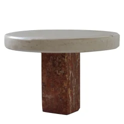 Alzata per torte in Pietra di Puglia e Marmo Travertino Rosso