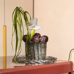 Alzata Rotonda intrecciata in argento placcato