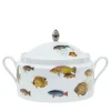 Amami Zuppiera in porcellana con pesci tropicali