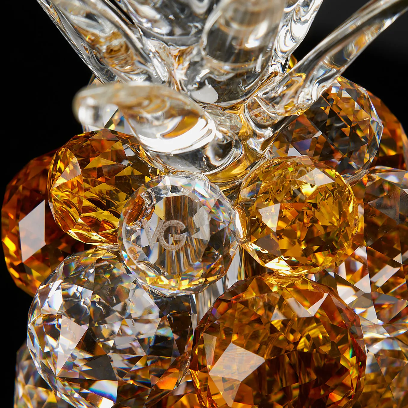 Ananas grande in vetro ambrato