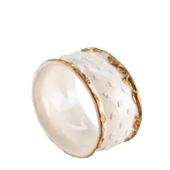 Anello tovagliolo Lucia bianco e oro