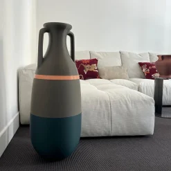 Anfora Giant Teodosio Petrolio Verde Militare Salmone e Kaki