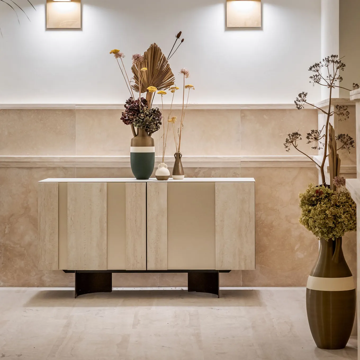 Anfora Ottaviano XL Militare Verde Latte e Bronzo