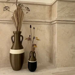 Anfora Teodosio XL in Nero Latte e Bronzo