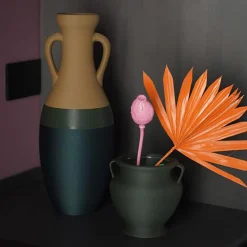 Anfora XL verde e beige Giuio Cesare