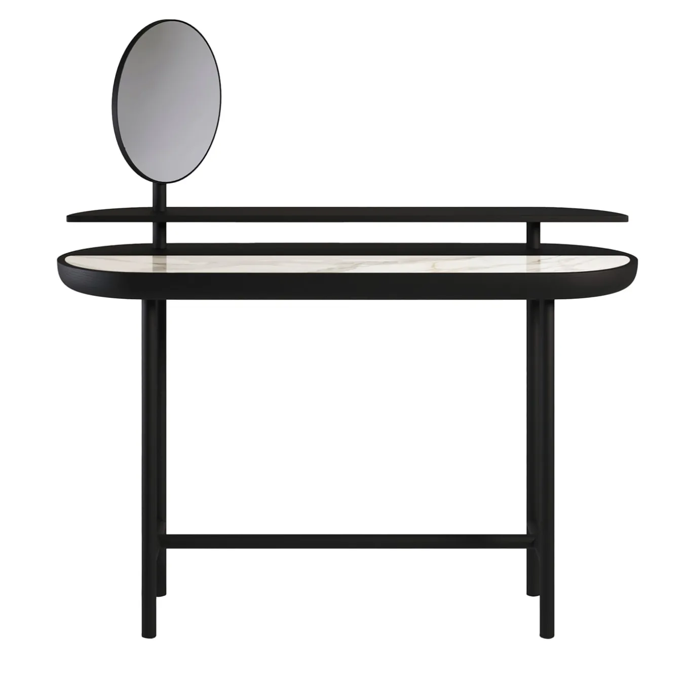 Apollo Black Walnut Wood And Calacatta Marble Vanity With Mirror