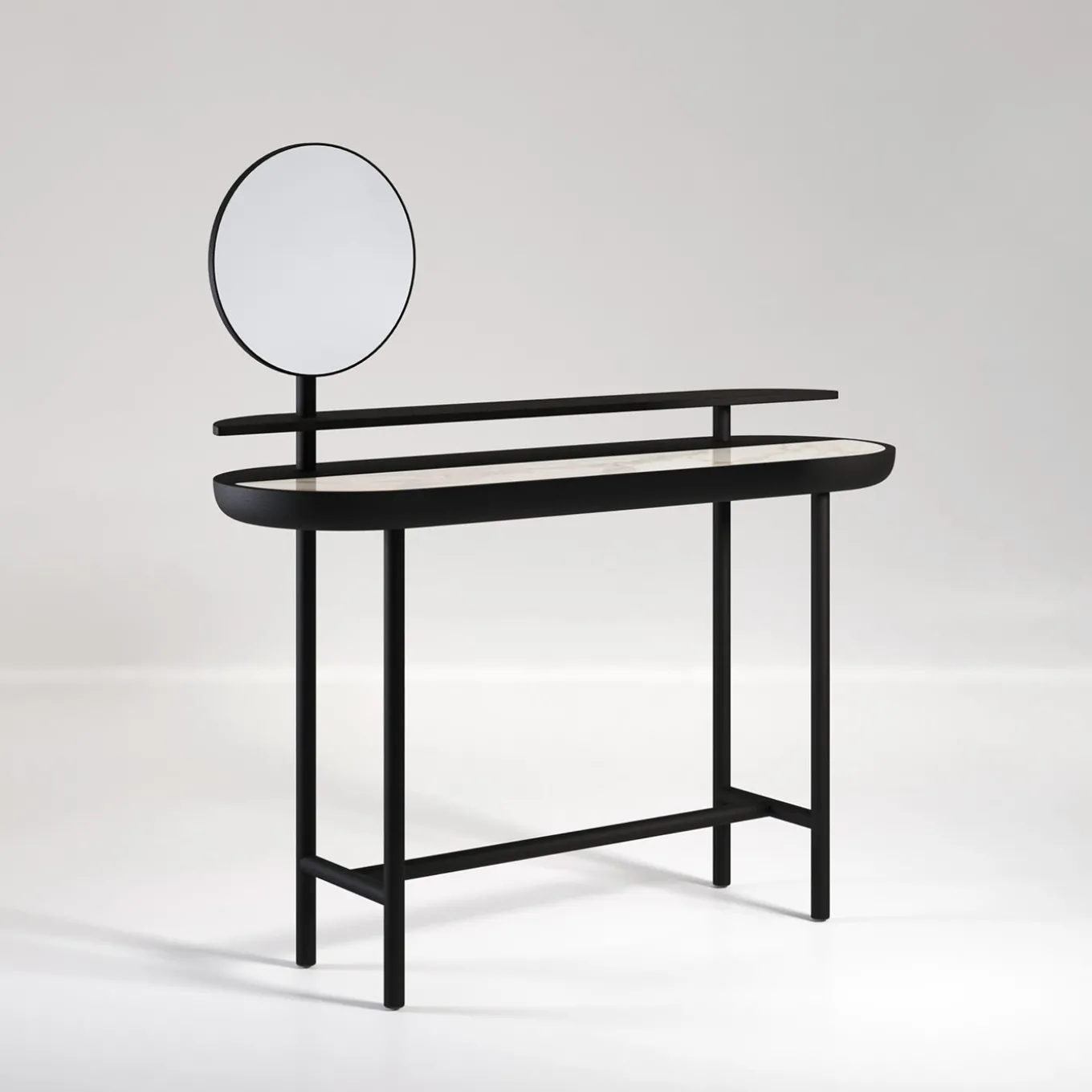 Apollo Black Walnut Wood And Calacatta Marble Vanity With Mirror