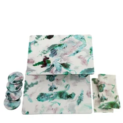 Apollo Set di 2 tovagliette in fibra di legno lucida stampata