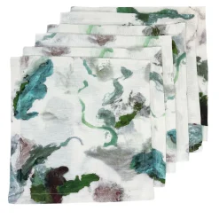 Apollo Set di 6 tovaglioli blu da cocktail in lino e cotone