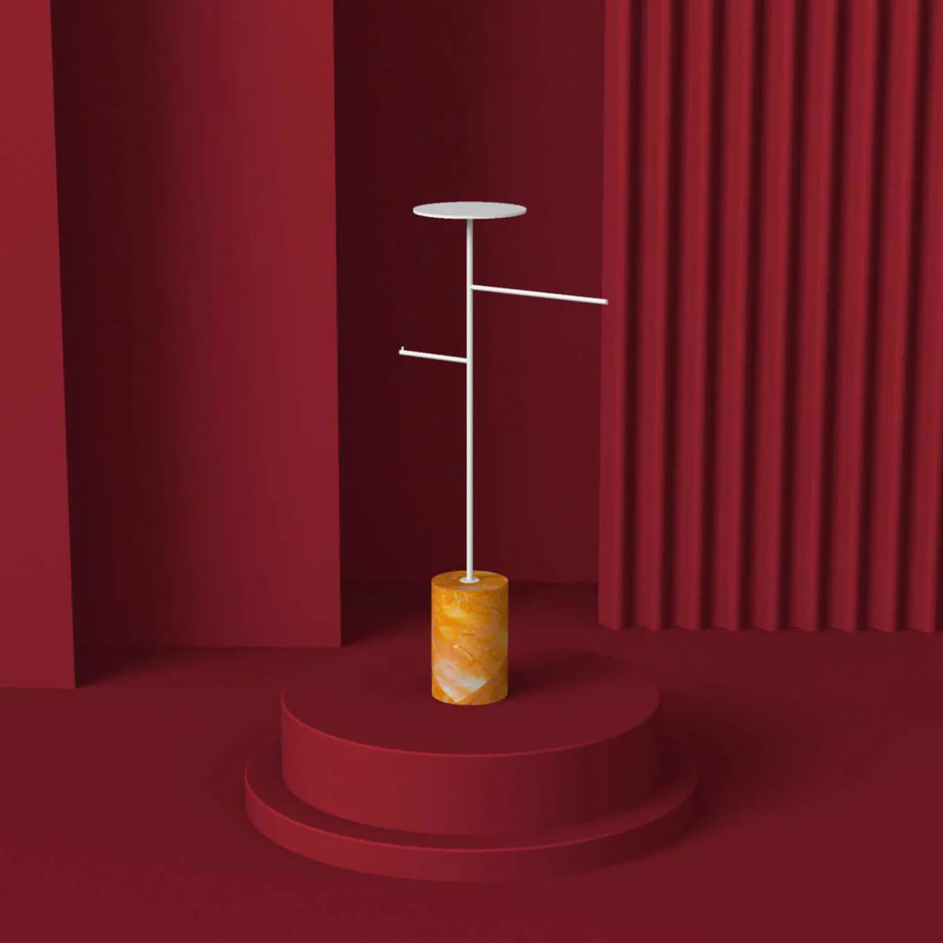 Appendiabiti e portaoggetti Stelo giallo Siena e bianco