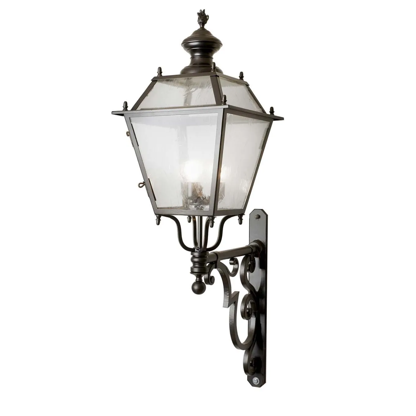 Applique da esterno Emilia con braccio decorativo in acciaio inox