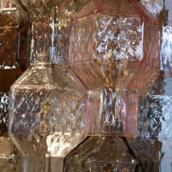 Applique da parete in vetro multicolore con finitura in ottone