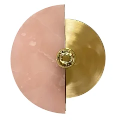 Applique "Levante" in ottone satinato e onice rosa