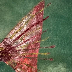 Arazzo Dipinto a Mano in Velluto Verde Big Fish