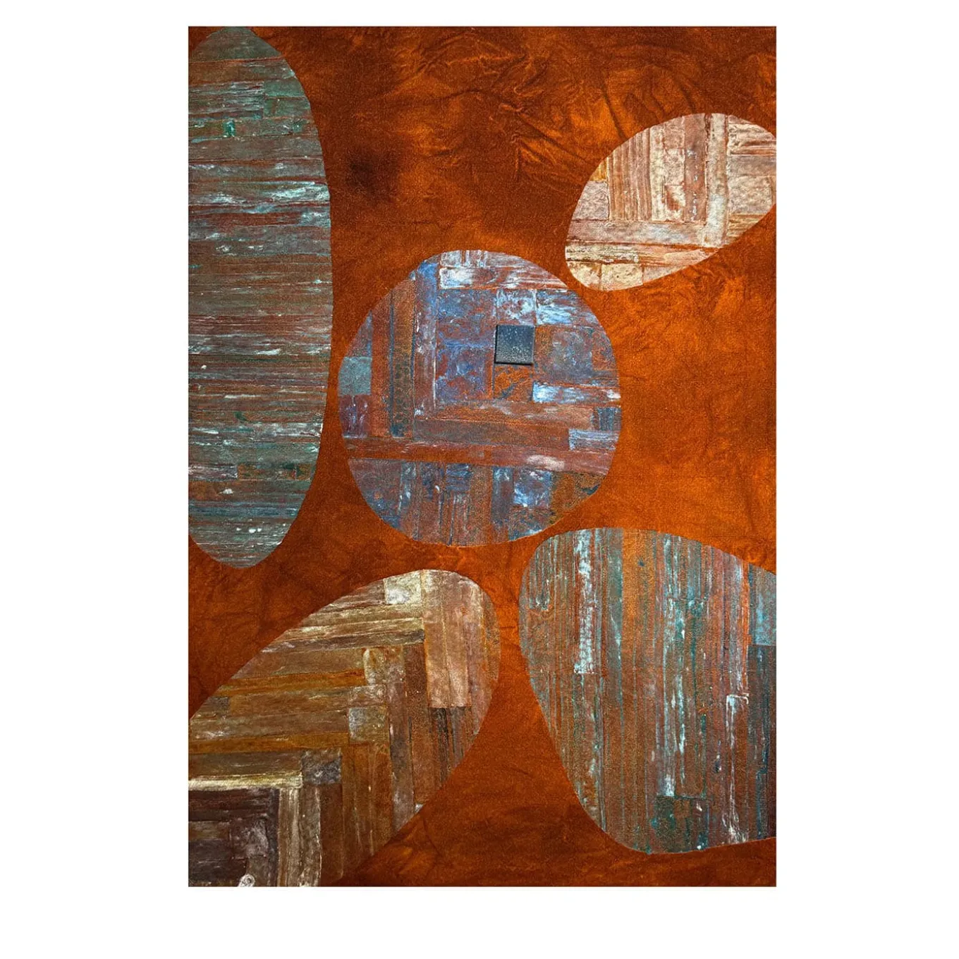 Arazzo Dipinto a Mano in Velluto Marrone Spazio