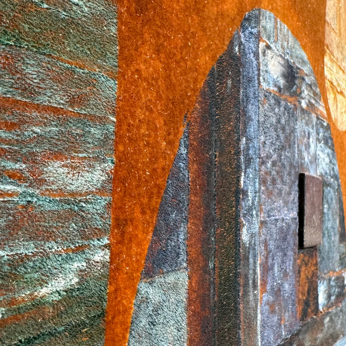 Arazzo Dipinto a Mano in Velluto Marrone Spazio