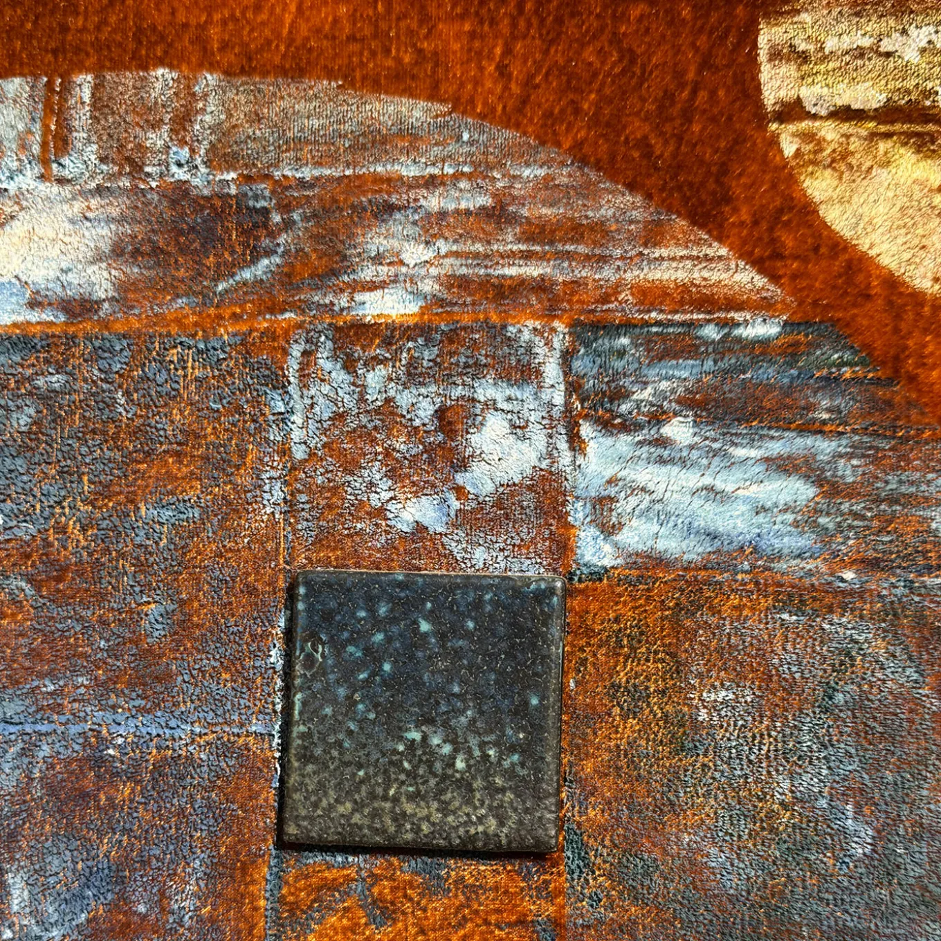 Arazzo Dipinto a Mano in Velluto Marrone Spazio