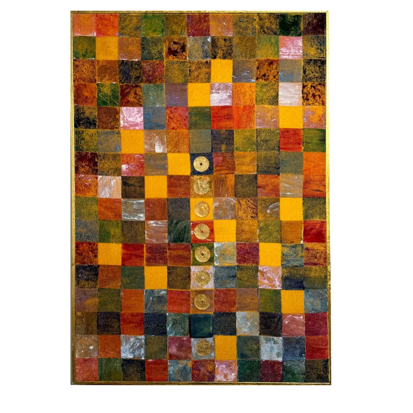 Arazzo Dipinto a Mano in Velluto Scacchiera