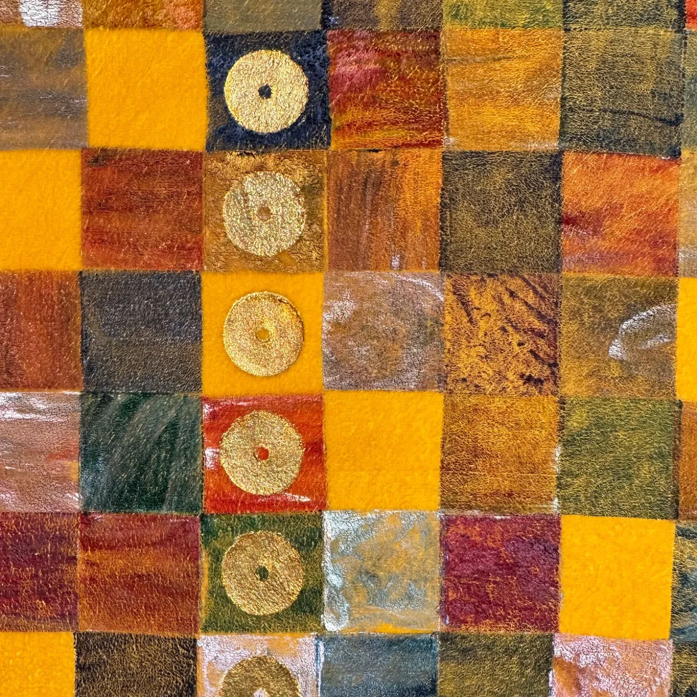 Arazzo Dipinto a Mano in Velluto Scacchiera