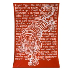 Arazzo/Coperta Tyger Rossa in Cotone Biologico