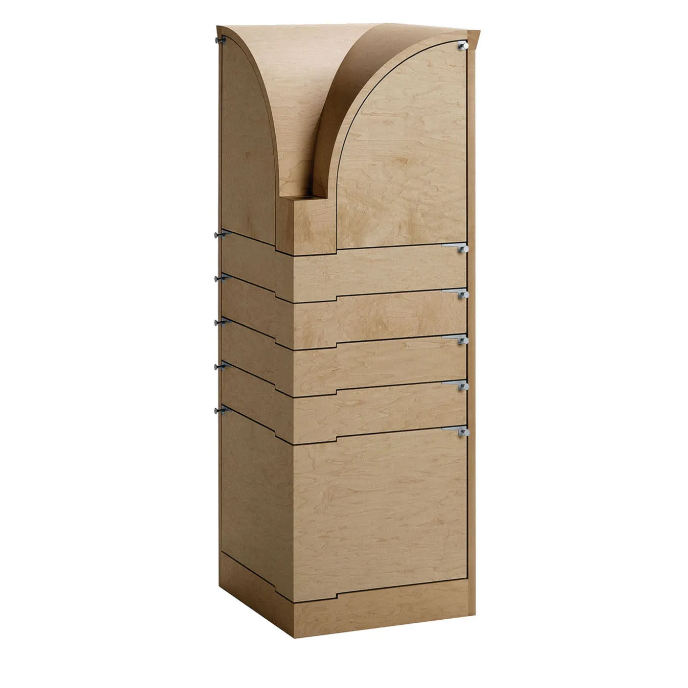 Armadio ad angolo in legno d'acero chiaro Nyn