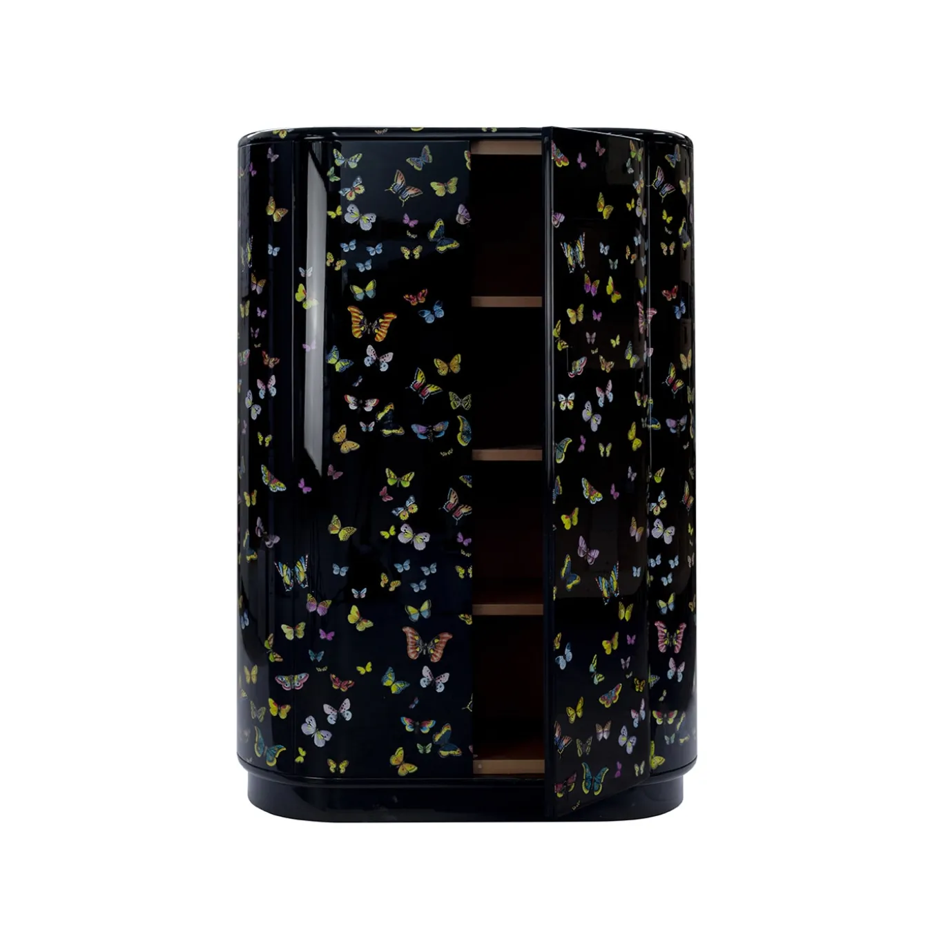 Armadio curvo nero Farfalle