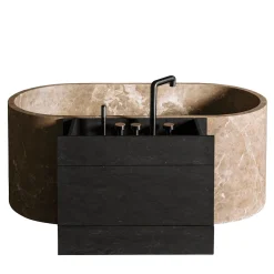 Armadio in legno Passage e vasca ovale in marmo