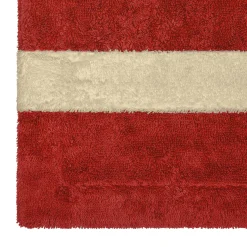 Asciugamano da bagno Pompidou in stile geometrico beige e corallo