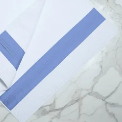 Asciugamano Plissè bianco e blu country