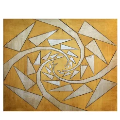 Attrazione Spezzata Legno intagliato con foglia d'oro e d'argento di Giuseppe Caiafa