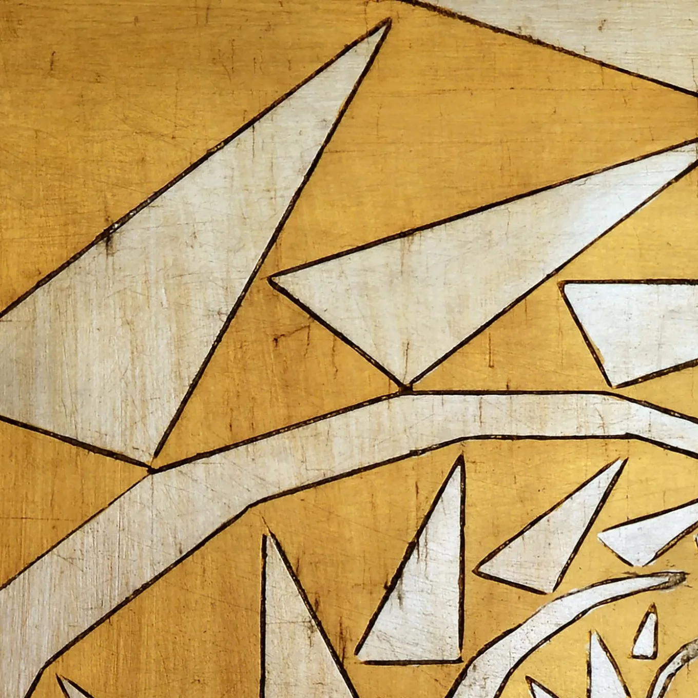 Attrazione Spezzata Legno intagliato con foglia d'oro e d'argento di Giuseppe Caiafa