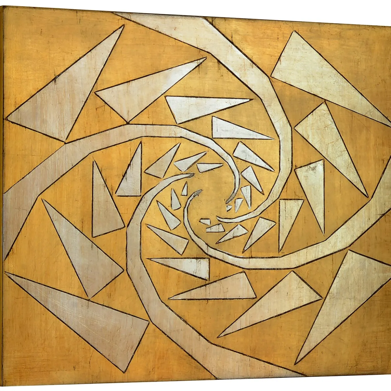 Attrazione Spezzata Legno intagliato con foglia d'oro e d'argento di Giuseppe Caiafa