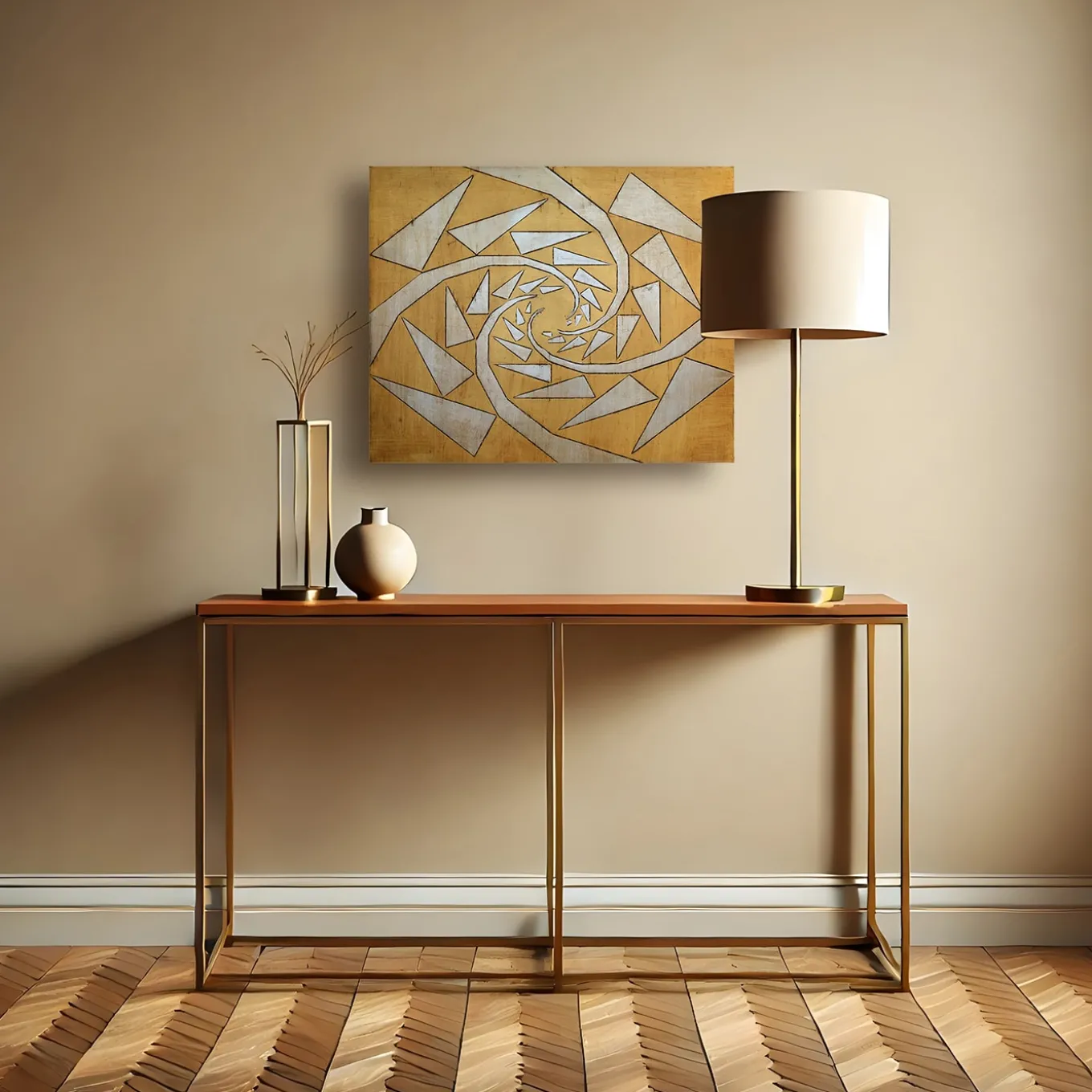 Attrazione Spezzata Legno intagliato con foglia d'oro e d'argento di Giuseppe Caiafa